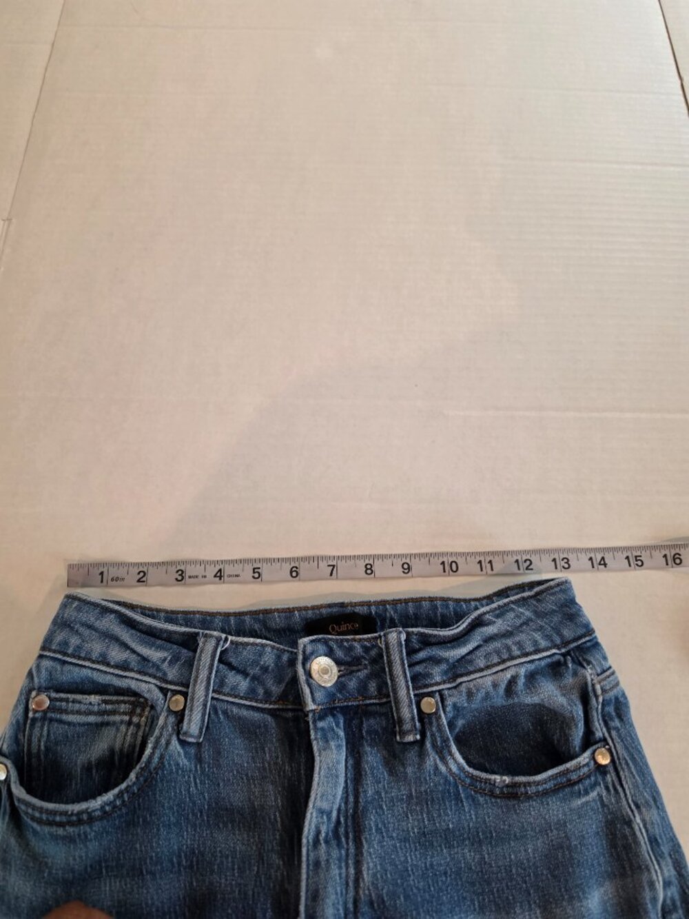 Quince Bella Stretch Barrel Jeans in Atlantic Blue Size 26 - Picture 7 of 11